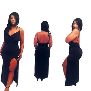 Open Back Dress With Split